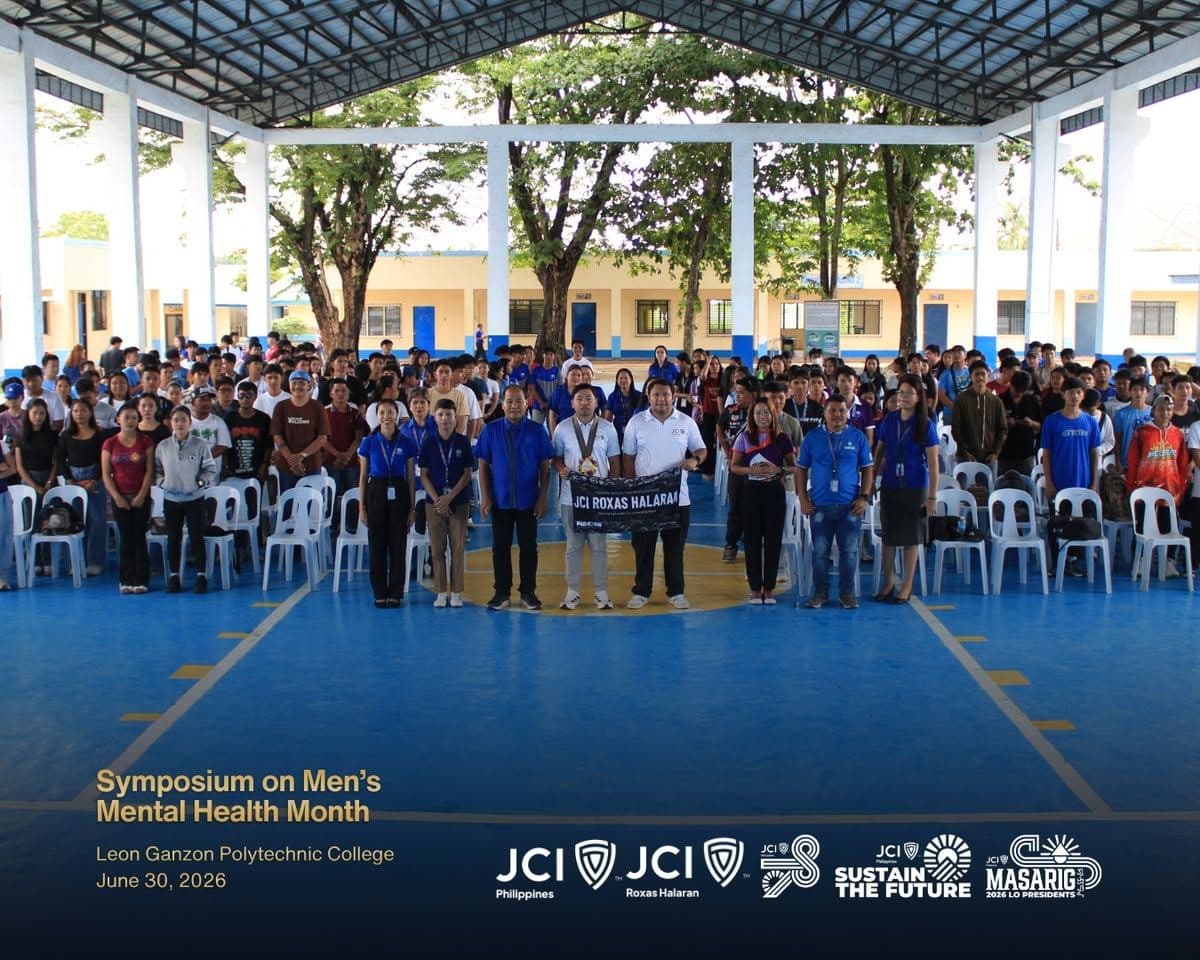 Students and organizers at the Symposium on Men's Mental Health, Leon Ganzon Polytechnic College